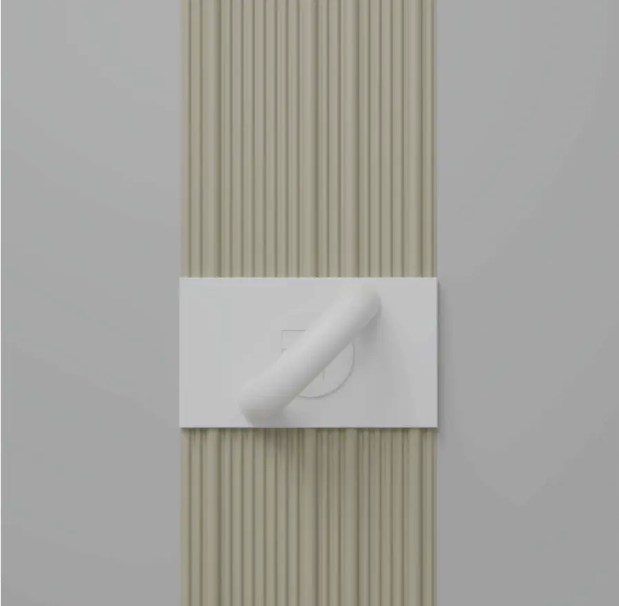 Detail of the Meoded fluting tool profile shaping vertical plaster reeds on the fireplace surround