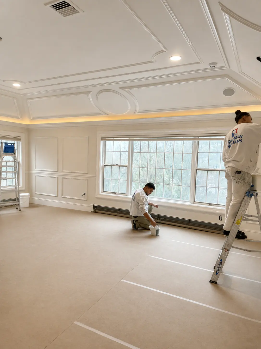 Coffered Ceiling Repaint — Wayne, NJ