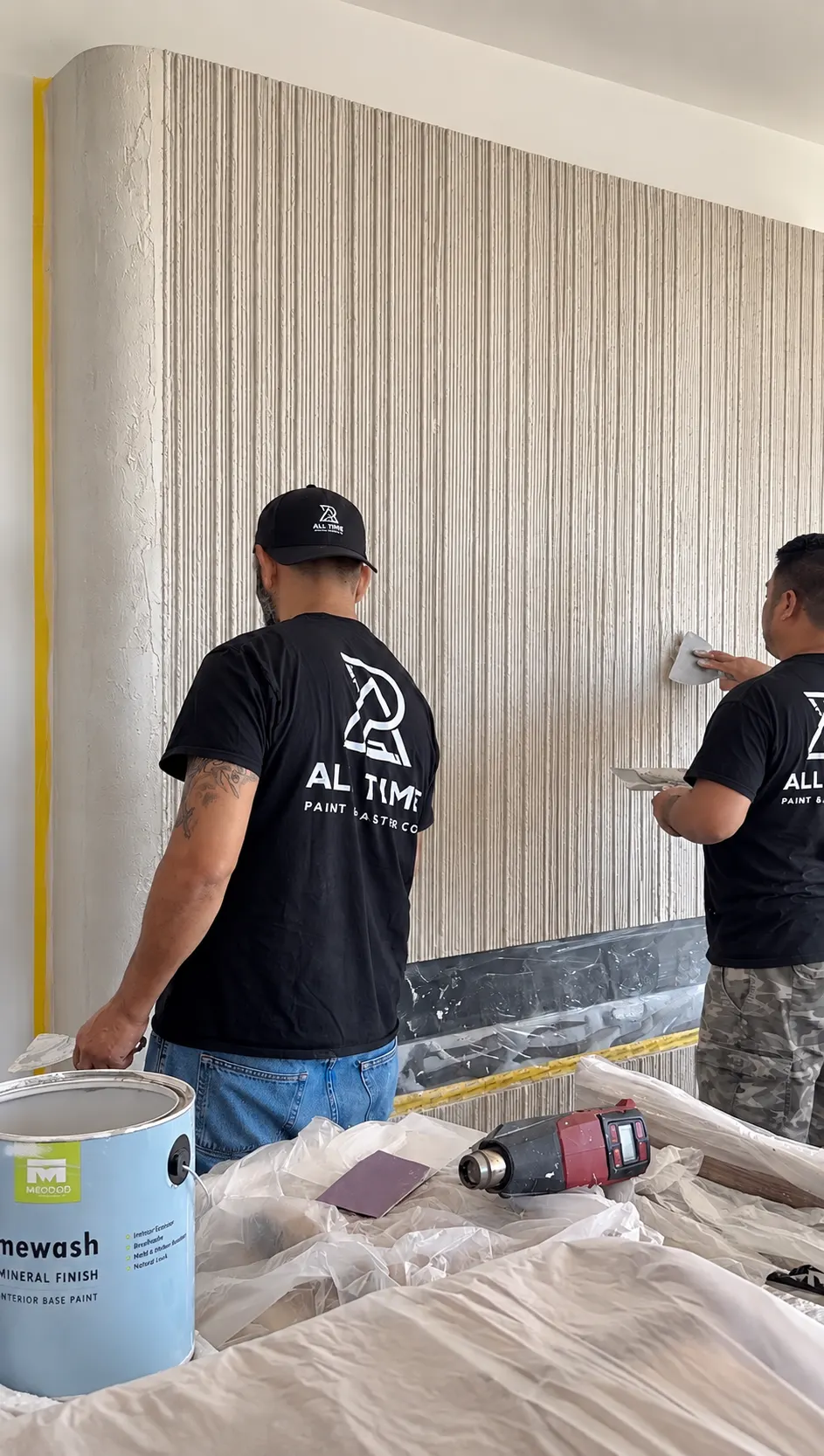 Decorative wall finish in a Wayne, NJ home by All Time Paint & Plaster Co.