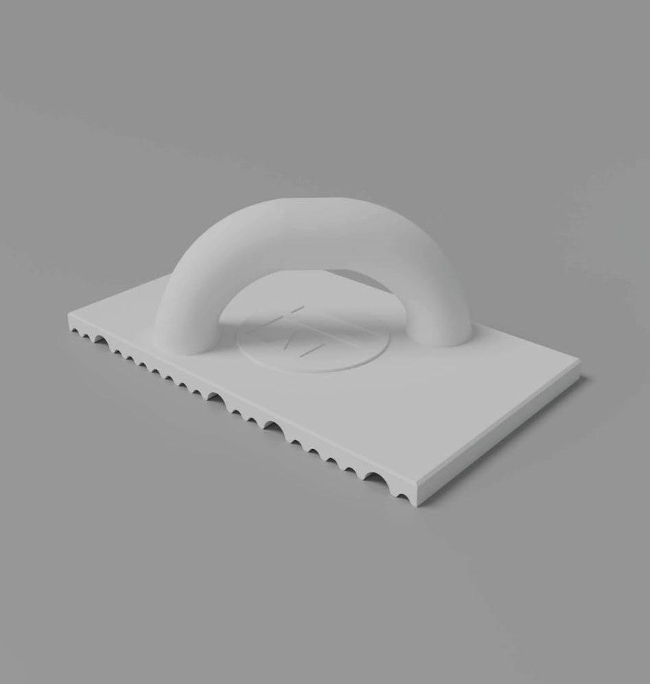 Meoded Fluted Raked White Float used to smooth and refine the second coat of Intonaco plaster