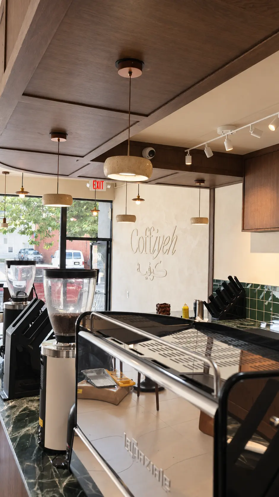 Coffiyeh coffee shop limewash coffee bar
