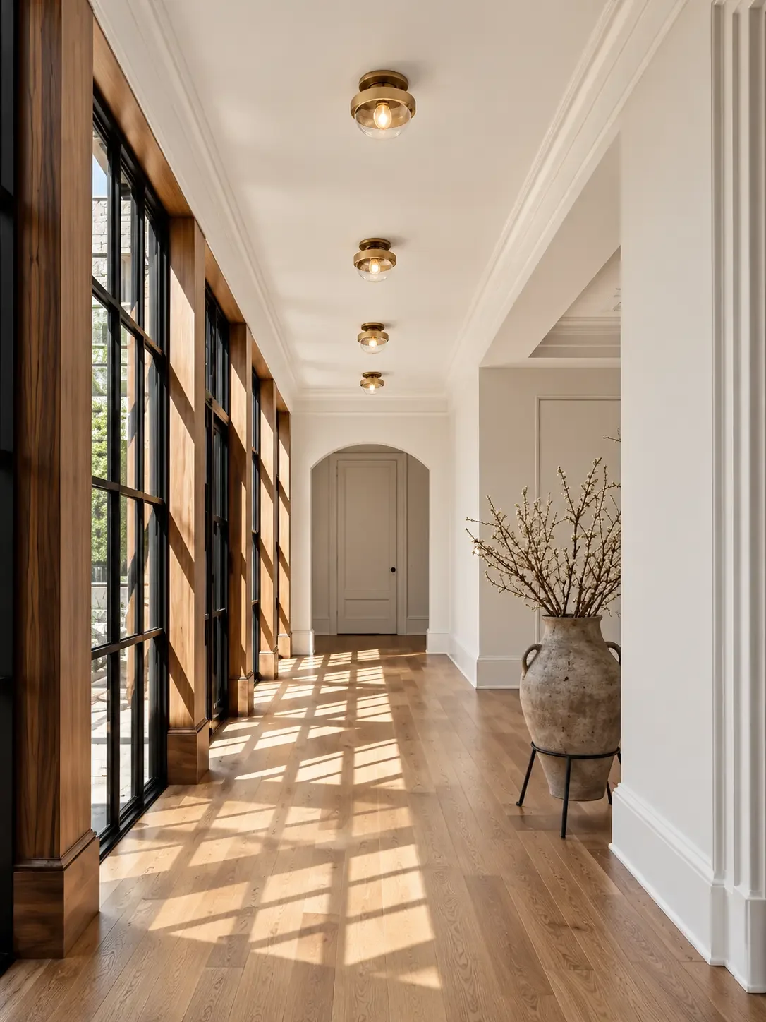 Painted hallway with trim and finished doors in Haworth, NJ