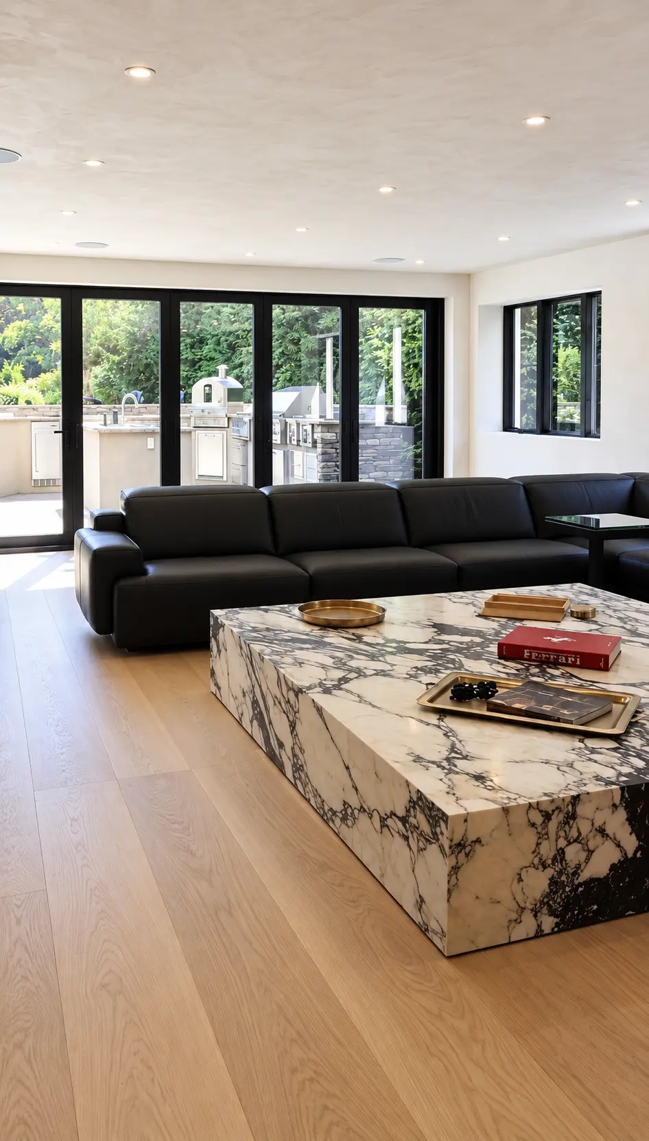 Seamless Meoded Concretta microcement basement walls and ceilings in Franklin Lakes, NJ