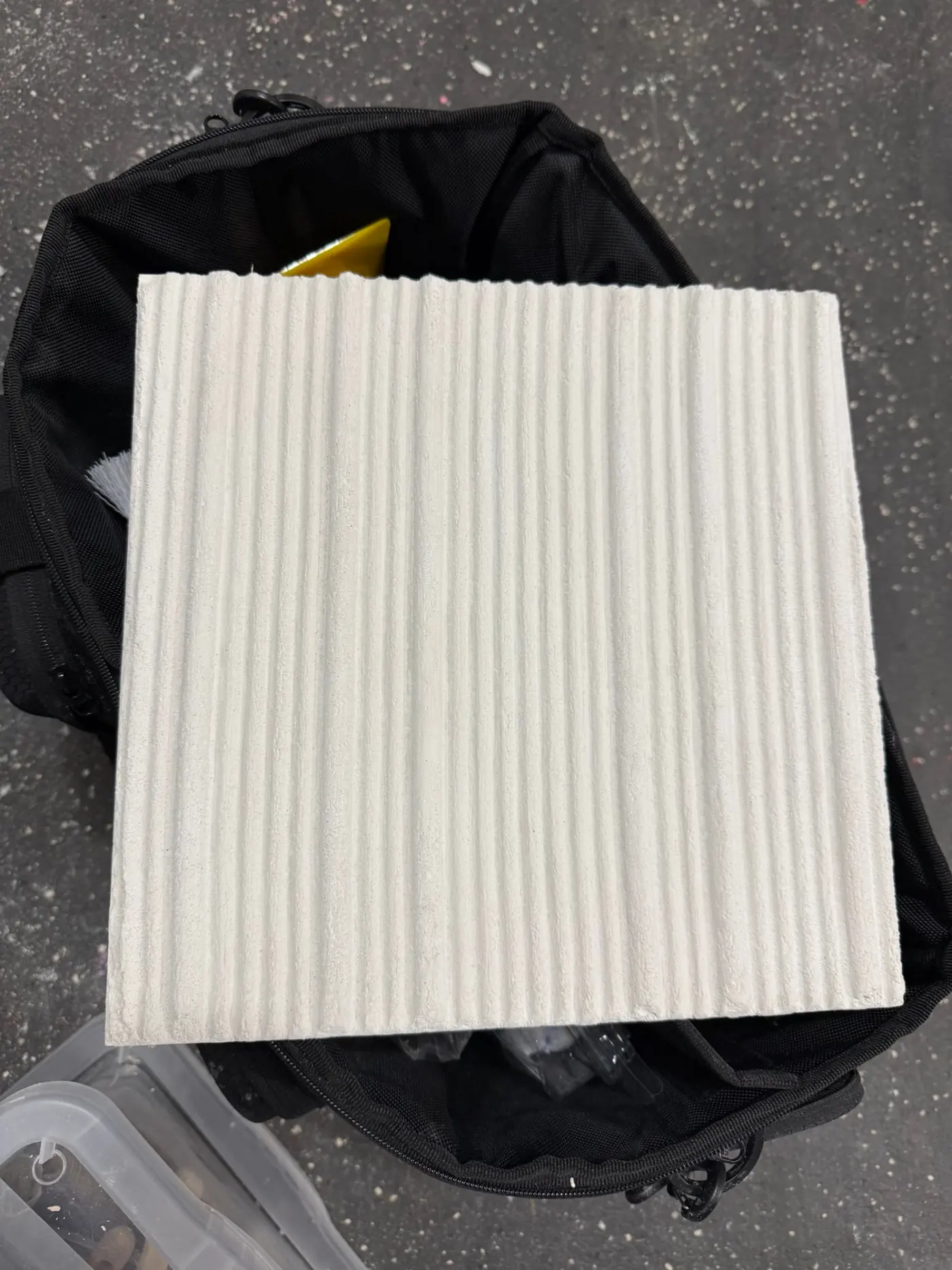 Fluted Meoded Marmorino Intonaco plaster sample board approved before the New Brunswick, NJ fireplace application